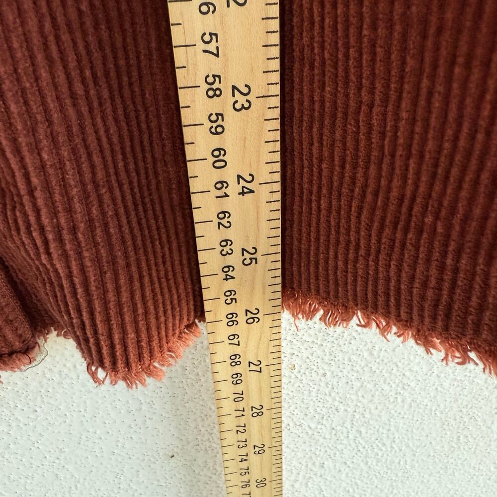 Bohme Corduroy Shirt Jacket Rust Brown Shacket Womens M Raw Hem Earthy Basic - Picture 10 of 10